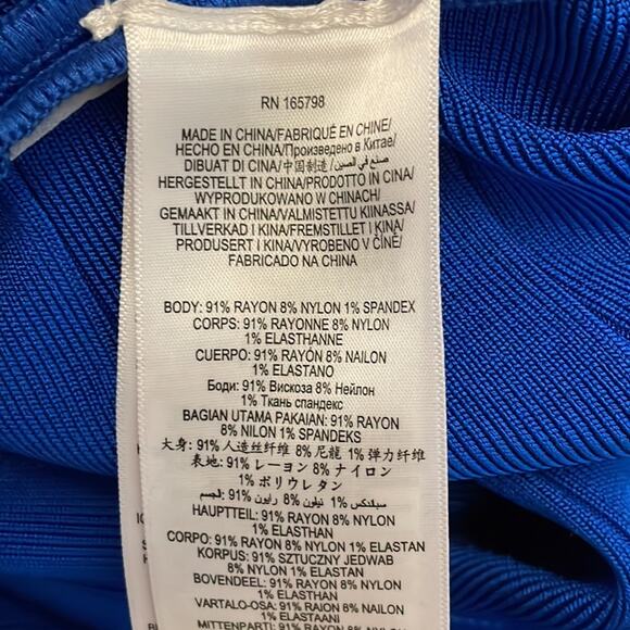 Herve Leger Blue Sleeveless Bandage Mini Dress Size Large New Retails $790 - Picture 7 of 9